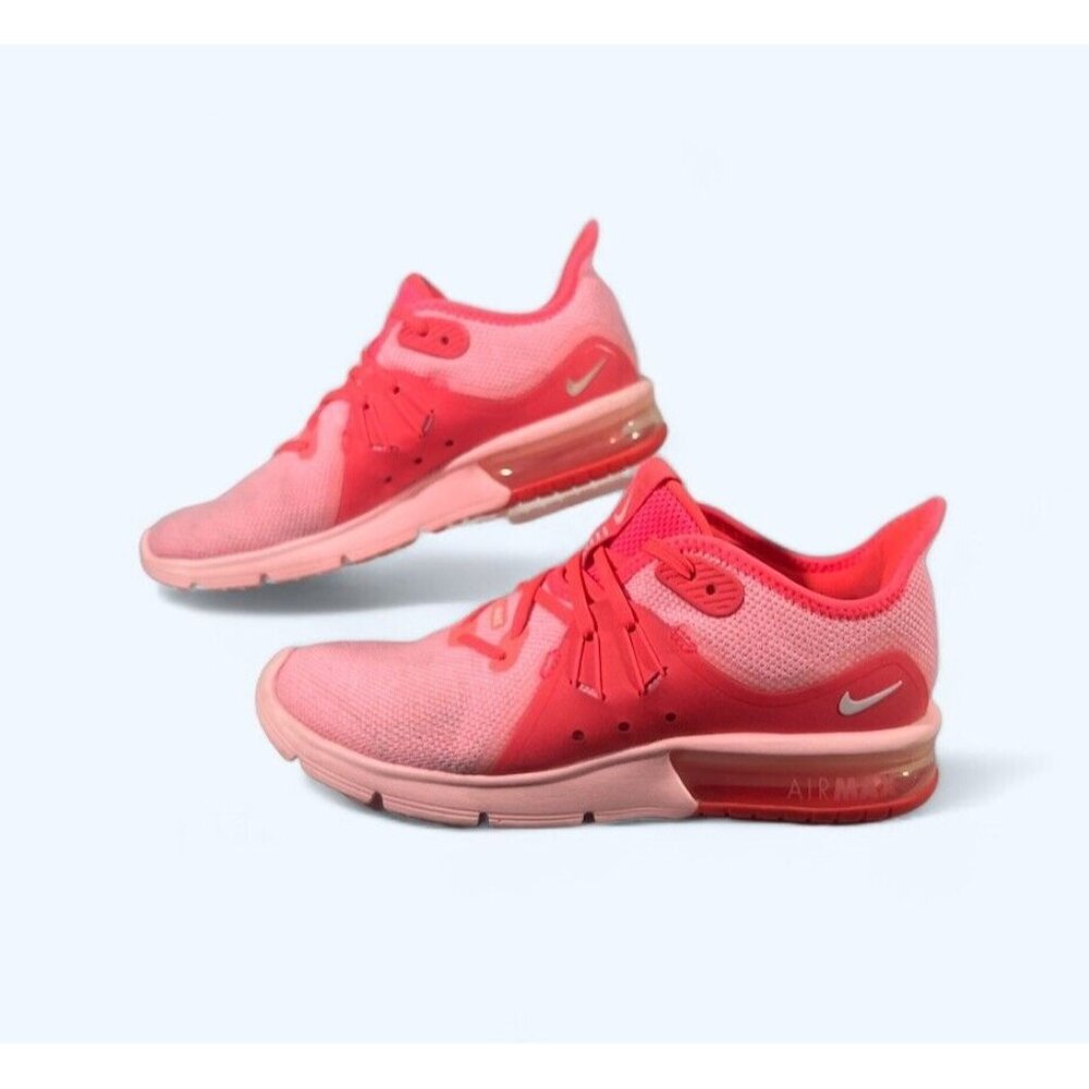 Nike Air Max Sequent 3 Women's Running Shoe Size 7 Hot‎ Punch Pink 908993 601
